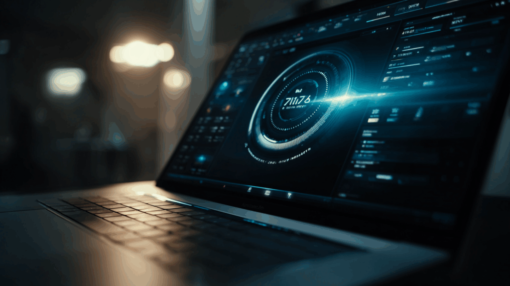 A laptop showing an Auxiliary Digital project dashboard